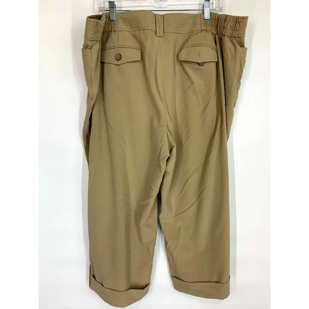 Larry Levine Woman Tan Capri Convertible pants 22W